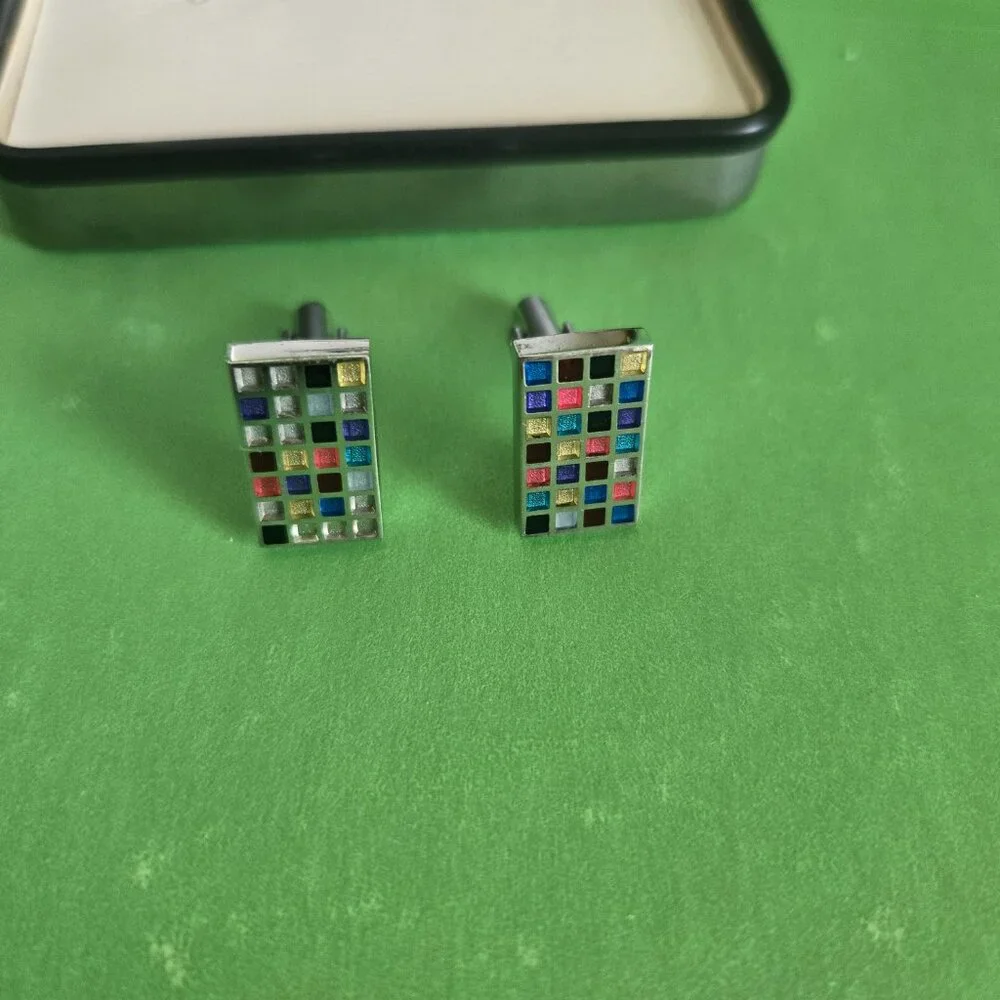 Vintage Stafford Silver Tone Cufflinks in Original Box
